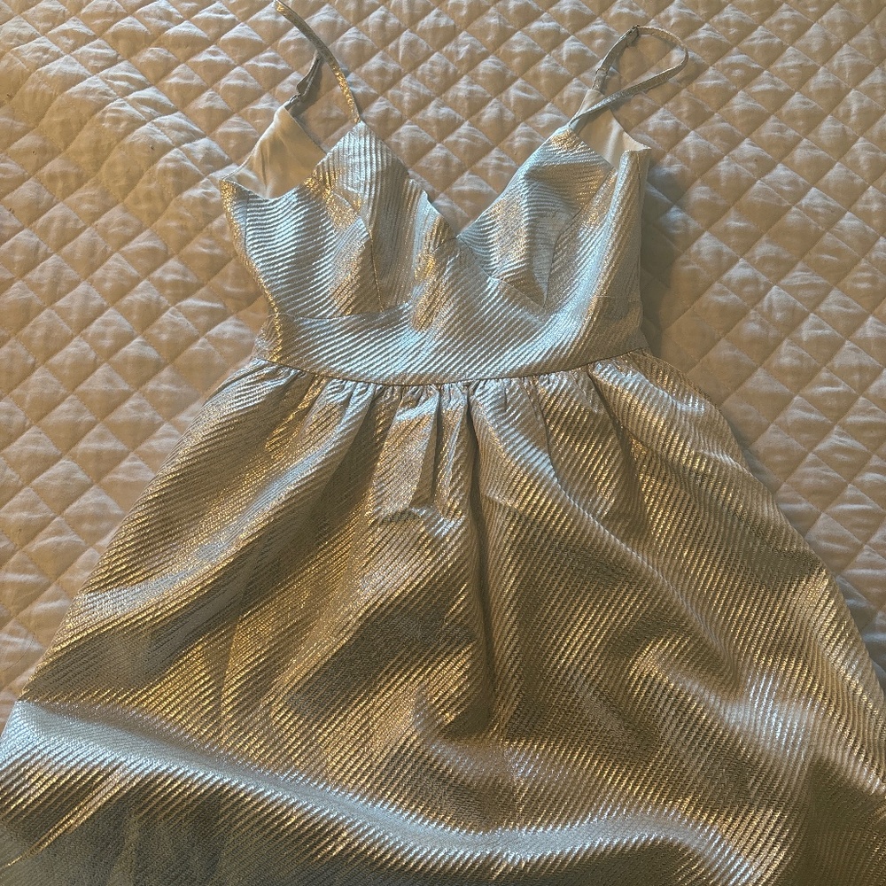 lulu's mini silver sparkly dress